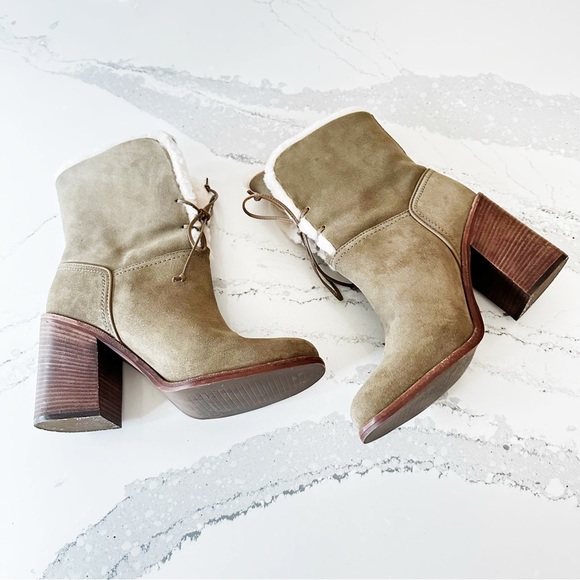 UGG ‘Jerene’ Shearling Lace Up Suede Boots - Picture 11 of 14